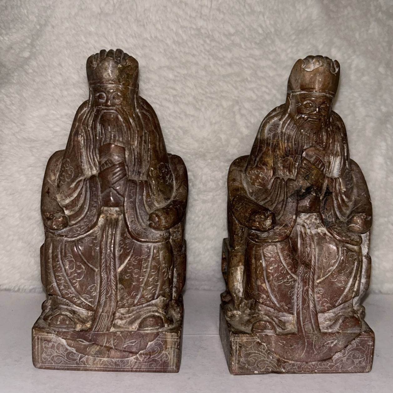 Vintage Chinese Soapstone Seal Carvings Set