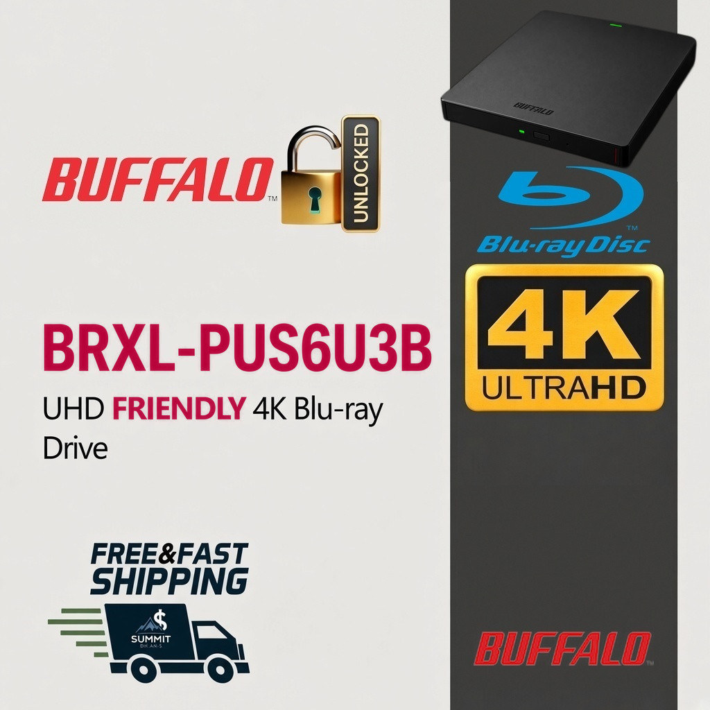 Buffalo BRXL-PUS6U3B External UHD Friendly 4K Blu-ray Burner LibreDrive MakeMKV