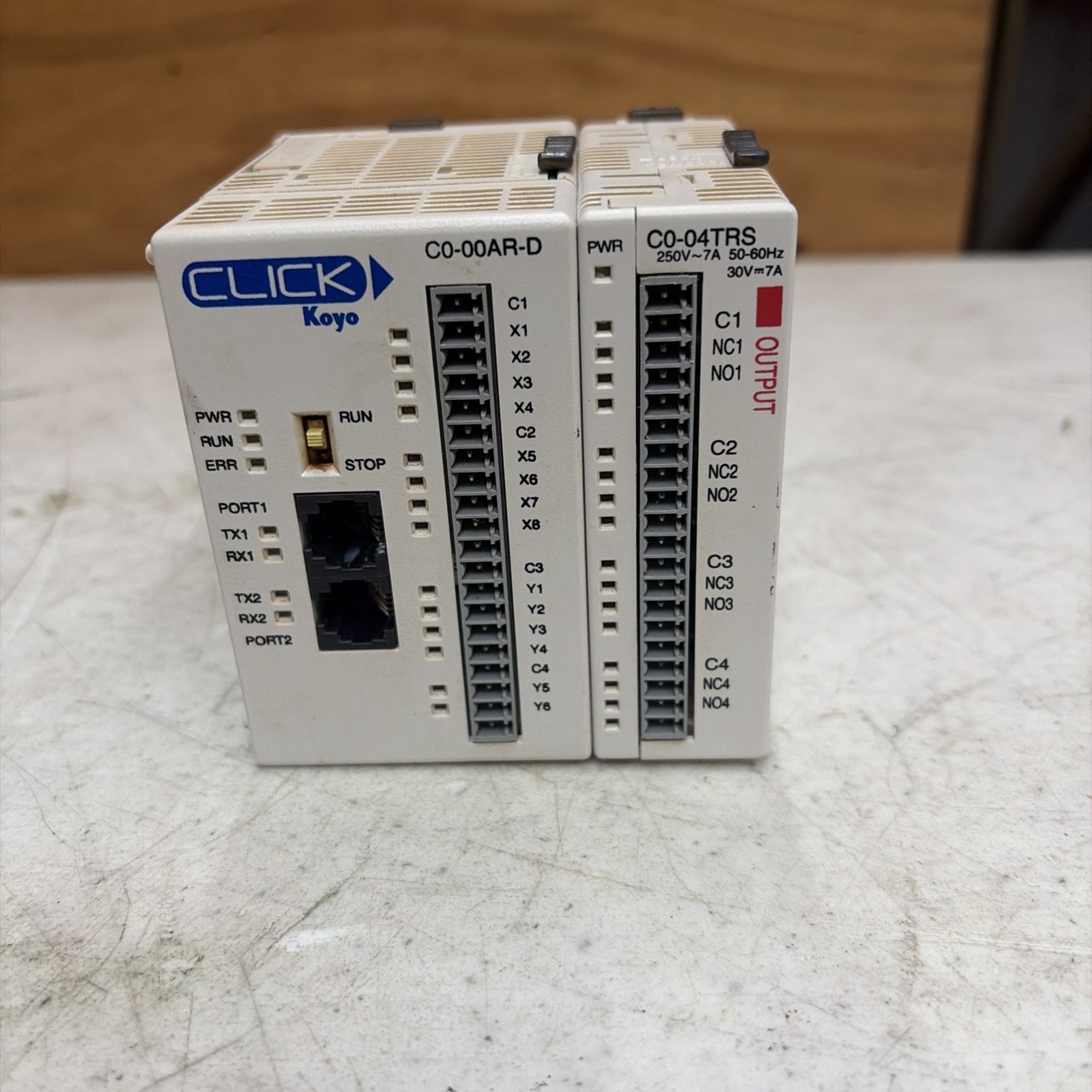 Koyo CLICK PLC 24VDC w/ 8 AC inputs/6 relay + C0-04TRS 4-Point Isolated Relay