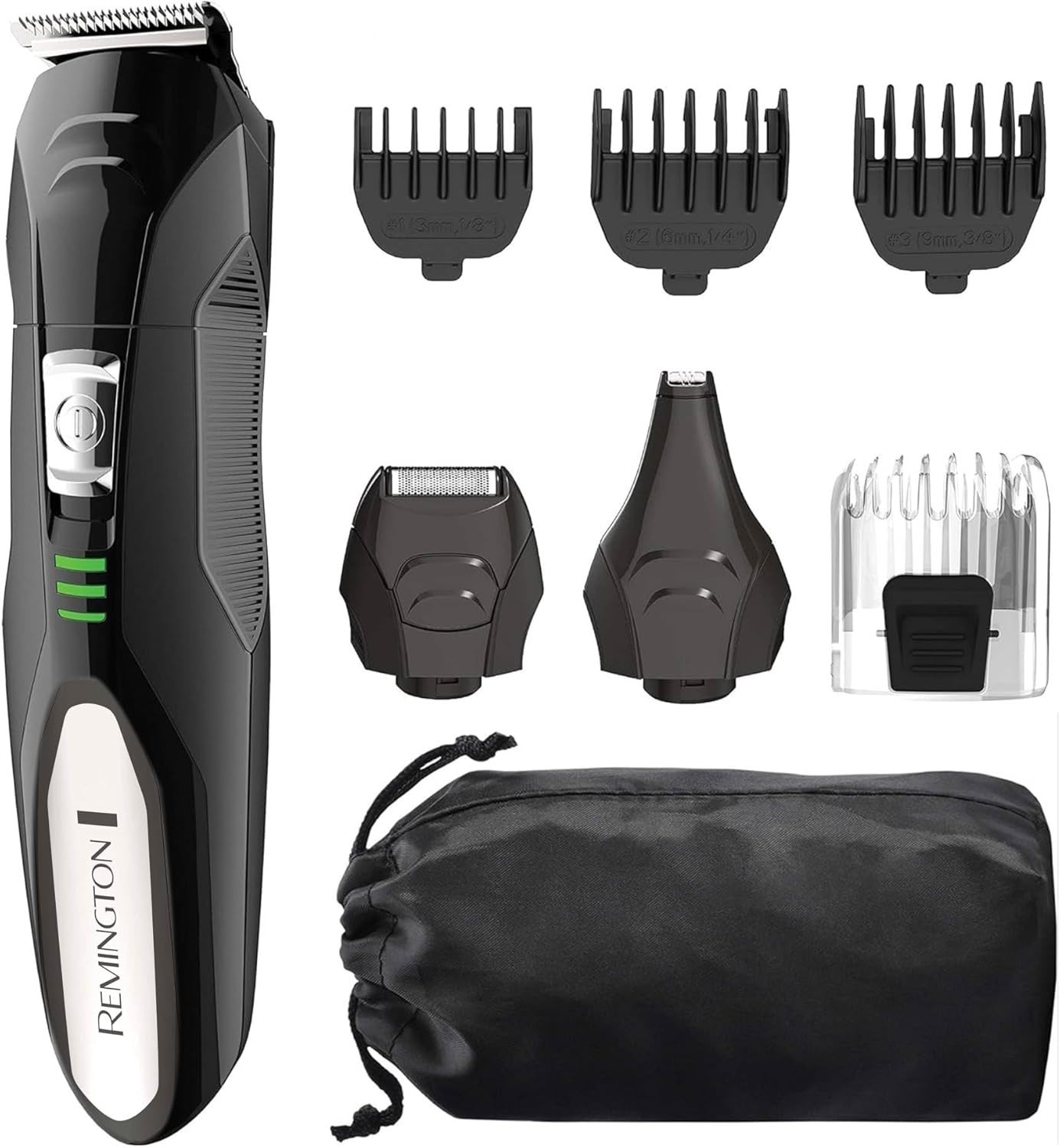 Remington All-in-One Grooming Kit, Lithium Powered, 8 Piece Set, Black