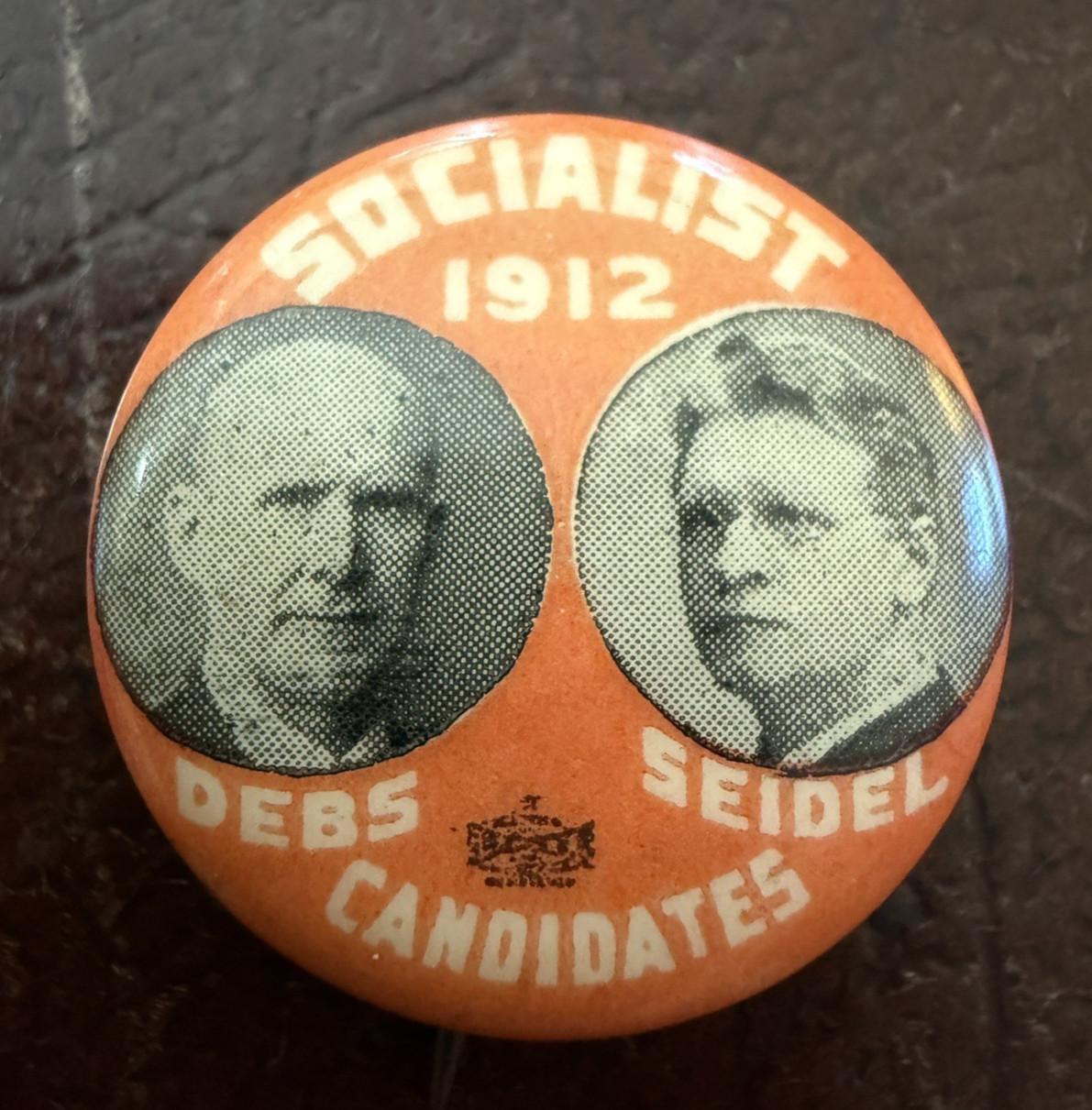 Rare 1912 Eugene Debs & Seidel for President Socialist Presidential Pin Rare 1912 Eugene Debs & Seidel for President Socialist Presidential Pin