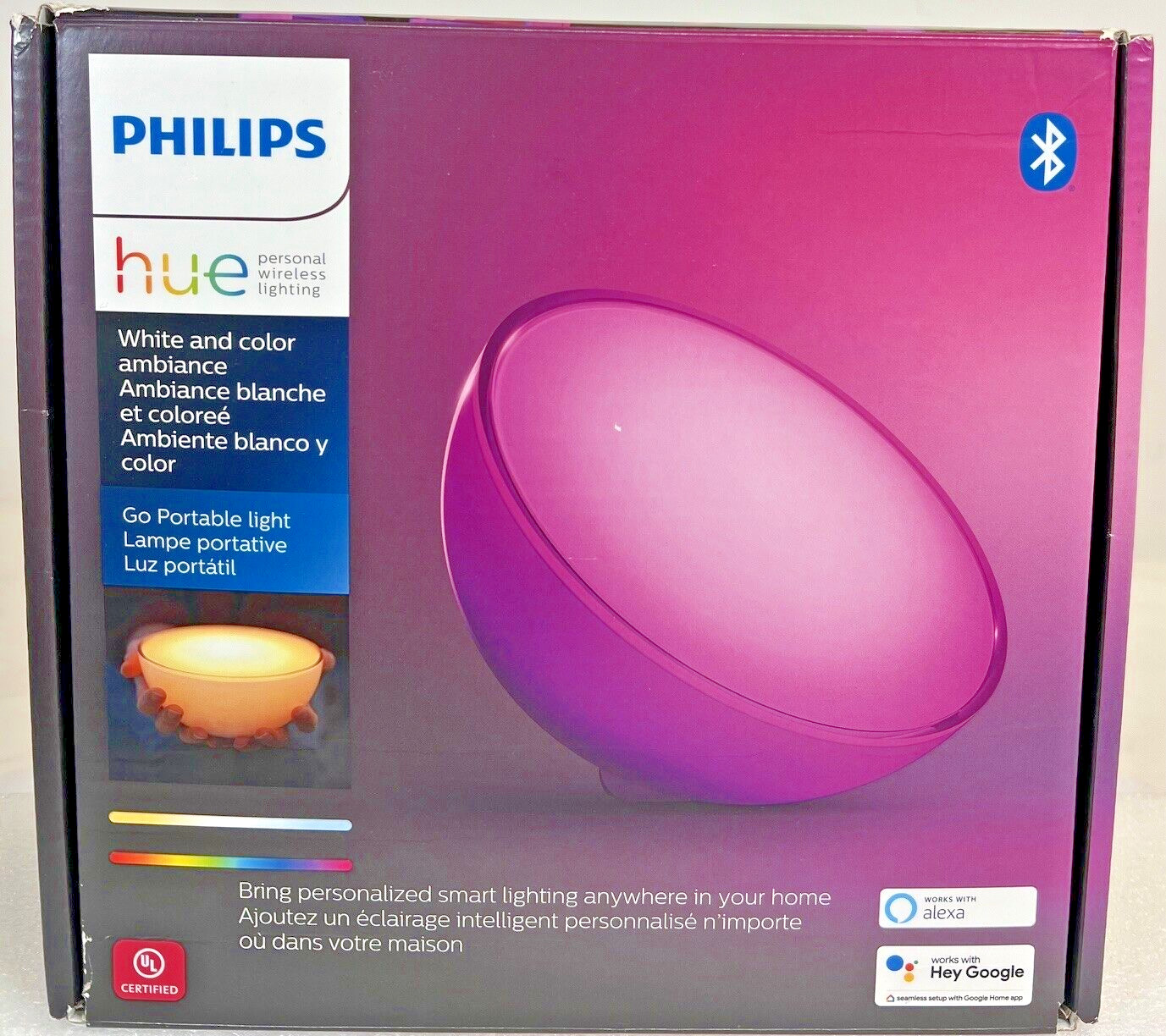 Philips Hue Go Portable LED Table Lamp 7602031U7 - White- Philips Hue Go Portable LED Table Lamp 7602031U7 - White-
