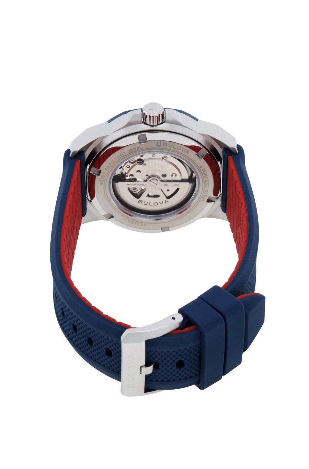 Bulova Marine Star Automatic Blue Dial 44mm 200m Blue/Red Silicone Strap