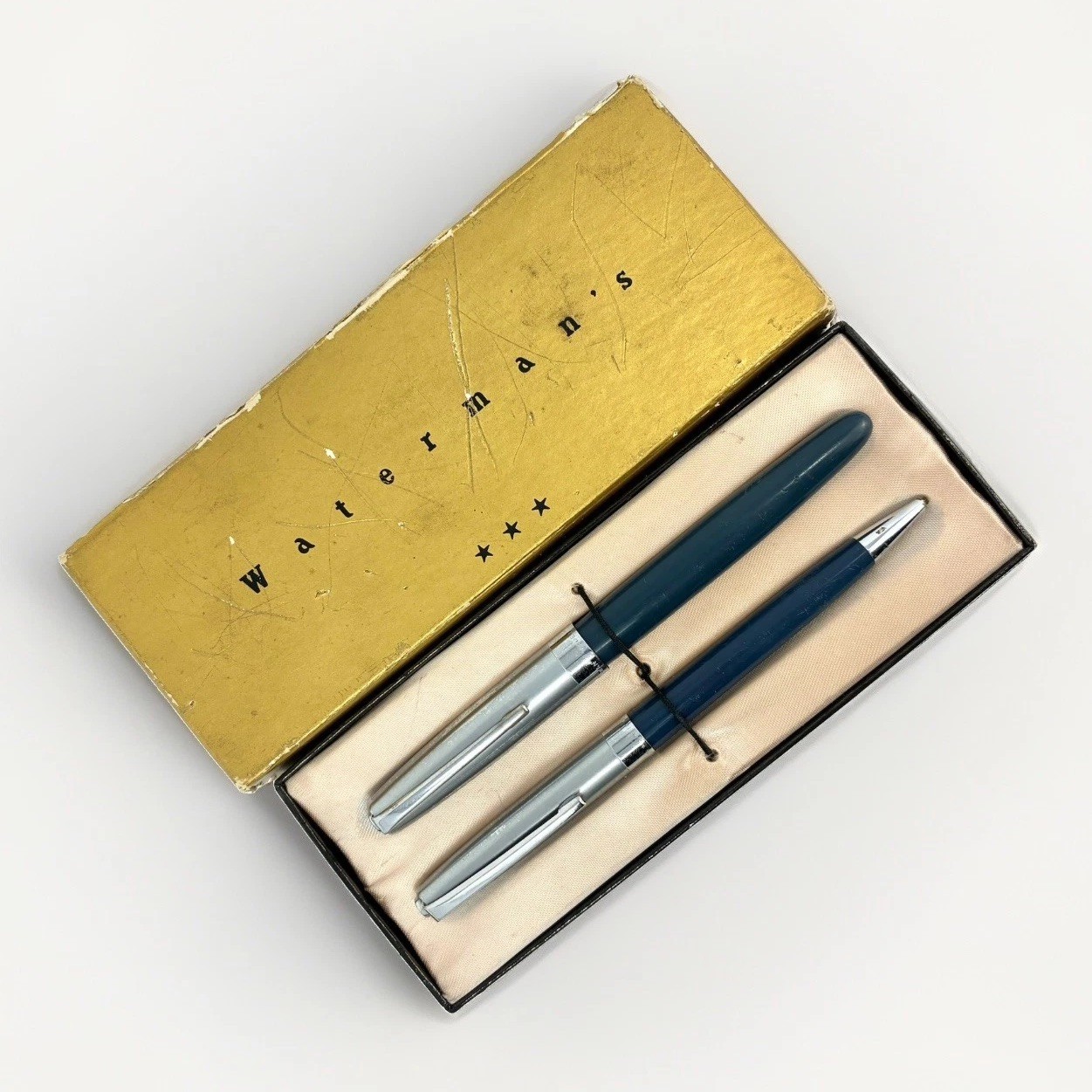 Vintage Waterman’s Fountain Pen 14K Gold IDEAL Nib and Lead Pencil Set Untested