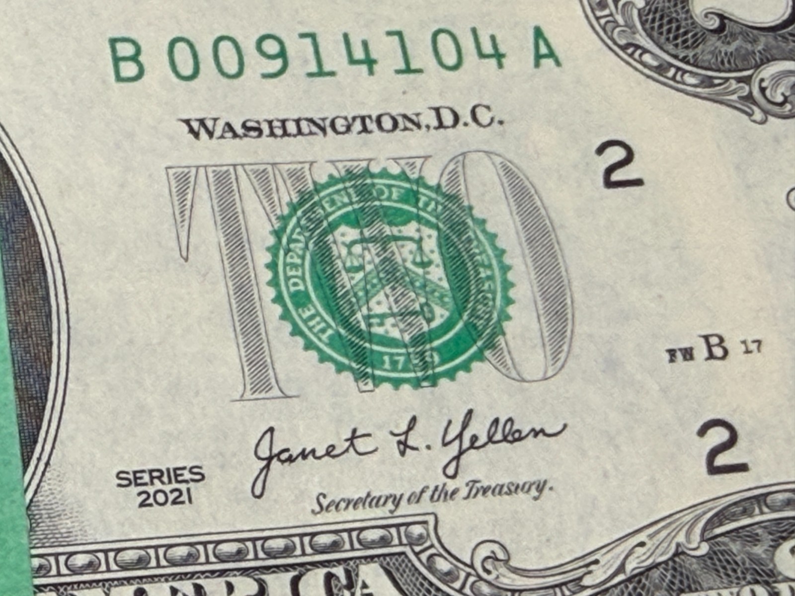 NEW 2021 $2 Bills BA Block New York CRISP UNC LOT OF 1 NOTE