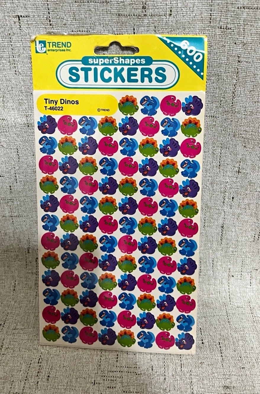 Vintage 1992 Trend Enterprises Tiny Dinos Stickers Pack T-46022 SuperShapes Vintage 1992 Trend Enterprises Tiny Dinos Stickers Pack T-46022 SuperShapes