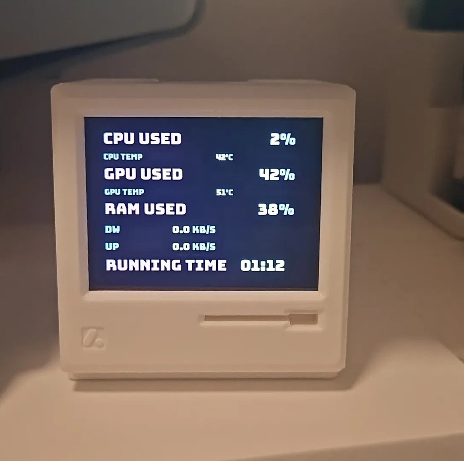 Retro Macintosh 512k Mini Display, 2.8\