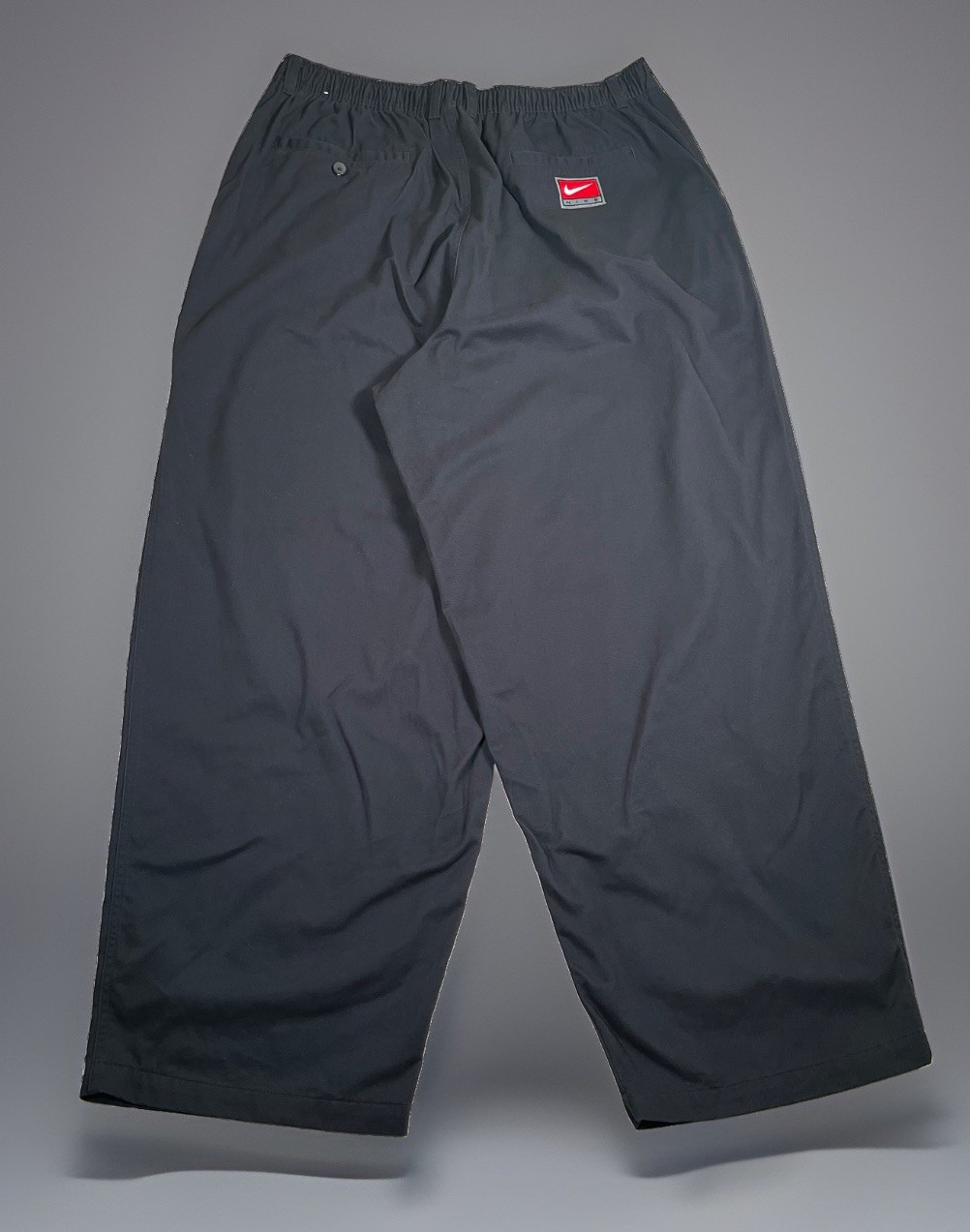 Nike Life Mens XL-T Black Wide Leg Pants Oversized Cotton Twill Retro Logo Baggy Nike Life Mens XL-T Black Wide Leg Pants Oversized Cotton Twill Retro Logo Baggy
