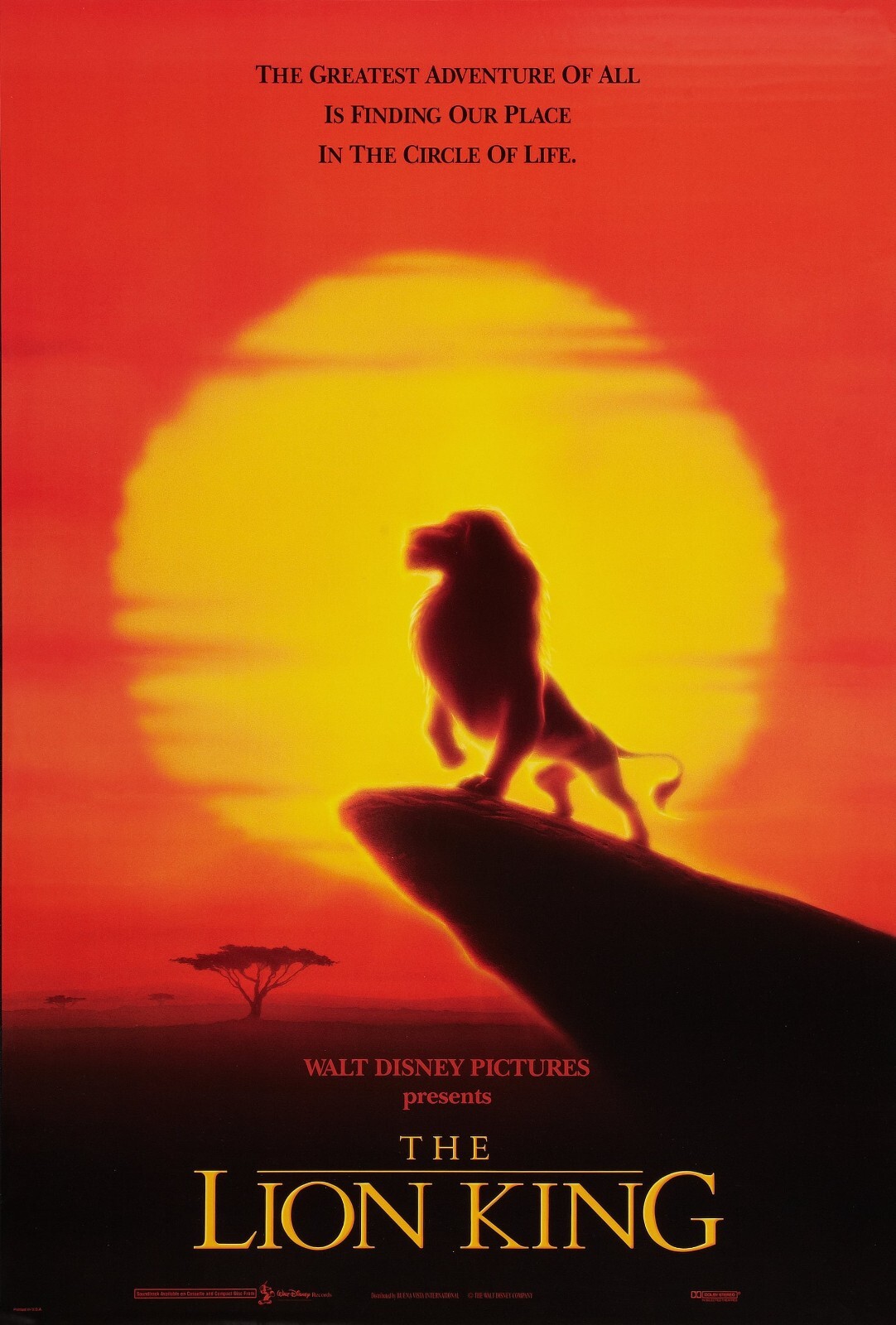 1994 Walt Disneys The Lion King Movie Poster 11X17 Simba King Mufasa Scar 🦁🍿 1994 Walt Disneys The Lion King Movie Poster 11X17 Simba King Mufasa Scar 🦁🍿