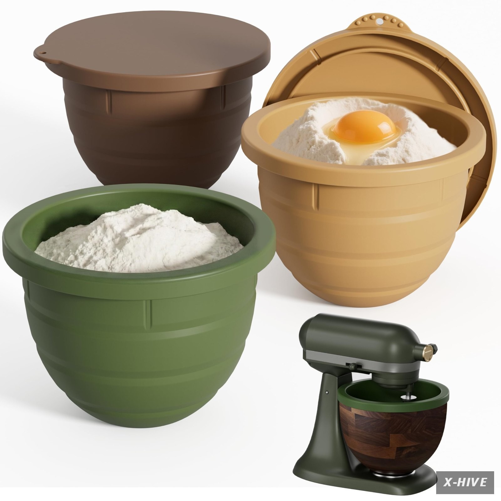 Silicone Bowl Liner Compatible with Kitchenaid Walnut Wood Mixing Bowl 5 Qt,Fit