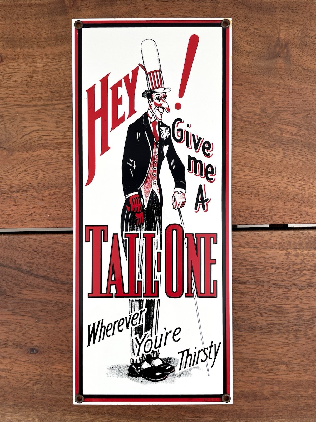 Vintage 1993 Ande Rooney Tall One Soda Sign Vintage 1993 Ande Rooney Tall One Soda Sign