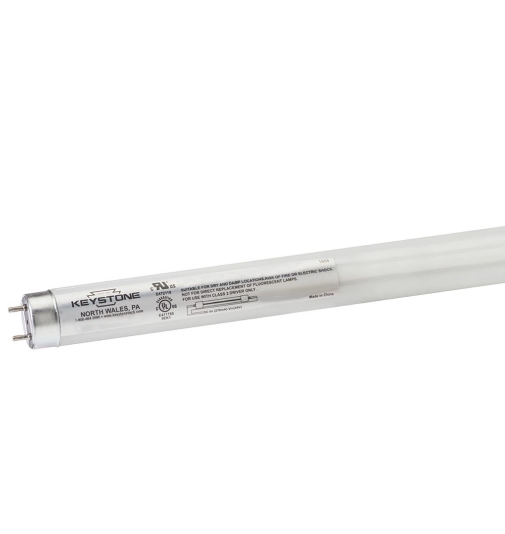 Keystone KT-LED10T8-48G-840-E 10W LED T8 Tube, 1650 lumen, 4ft, 4000K Keystone KT-LED10T8-48G-840-E 10W LED T8 Tube, 1650 lumen, 4ft, 4000K