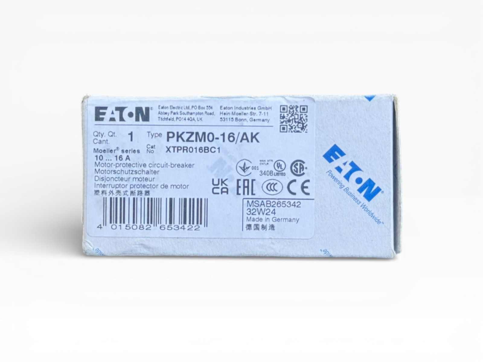 Eaton Moeller | PKZM0-16 / XTPR016BC1 | 16A | 3-Pole | 10HP @ 480V