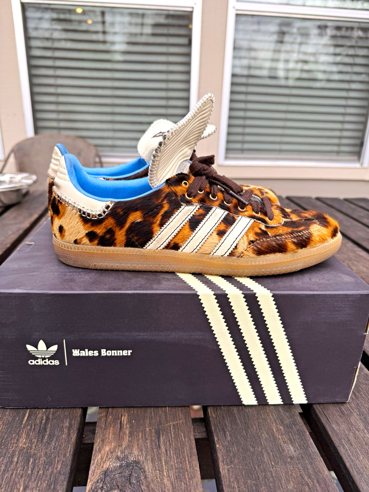 adidas Wales Bonner Samba Leopard Pony Hair Low Top Lace-Up Sneakers 2023