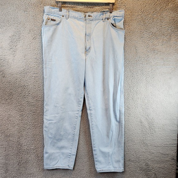 VTG H.I.S Jeans Mens 42X32 (Fits 38x31) Light Wash 100% Cotton Casual VTG