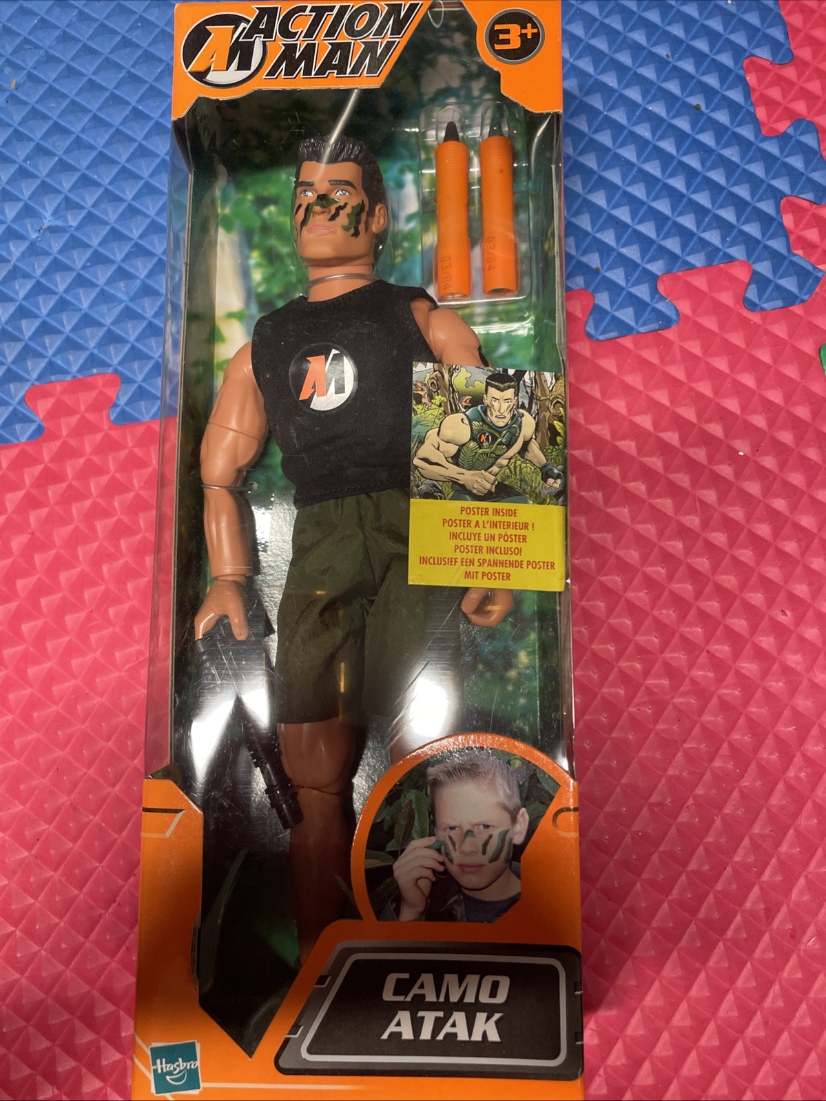 RARE 2002 ACTION MAN CAMO ATTACK FIGURE + POSTER HASBRO NEW SEALED RARE 2002 ACTION MAN CAMO ATTACK FIGURE + POSTER HASBRO NEW SEALED