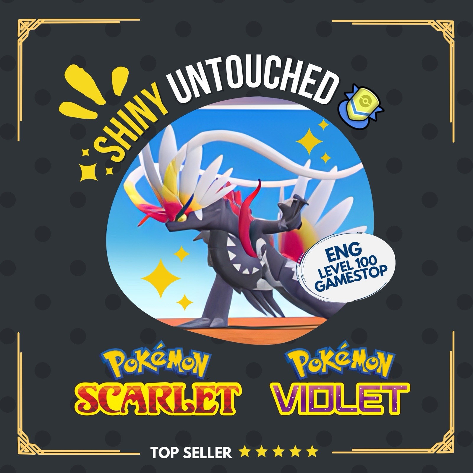 Koraidon Shiny Event 250926 Gamestop 2025 Untouched IV Pokémon Scarlet Violet Koraidon Shiny Event 250926 Gamestop 2025 Untouched IV Pokémon Scarlet Violet