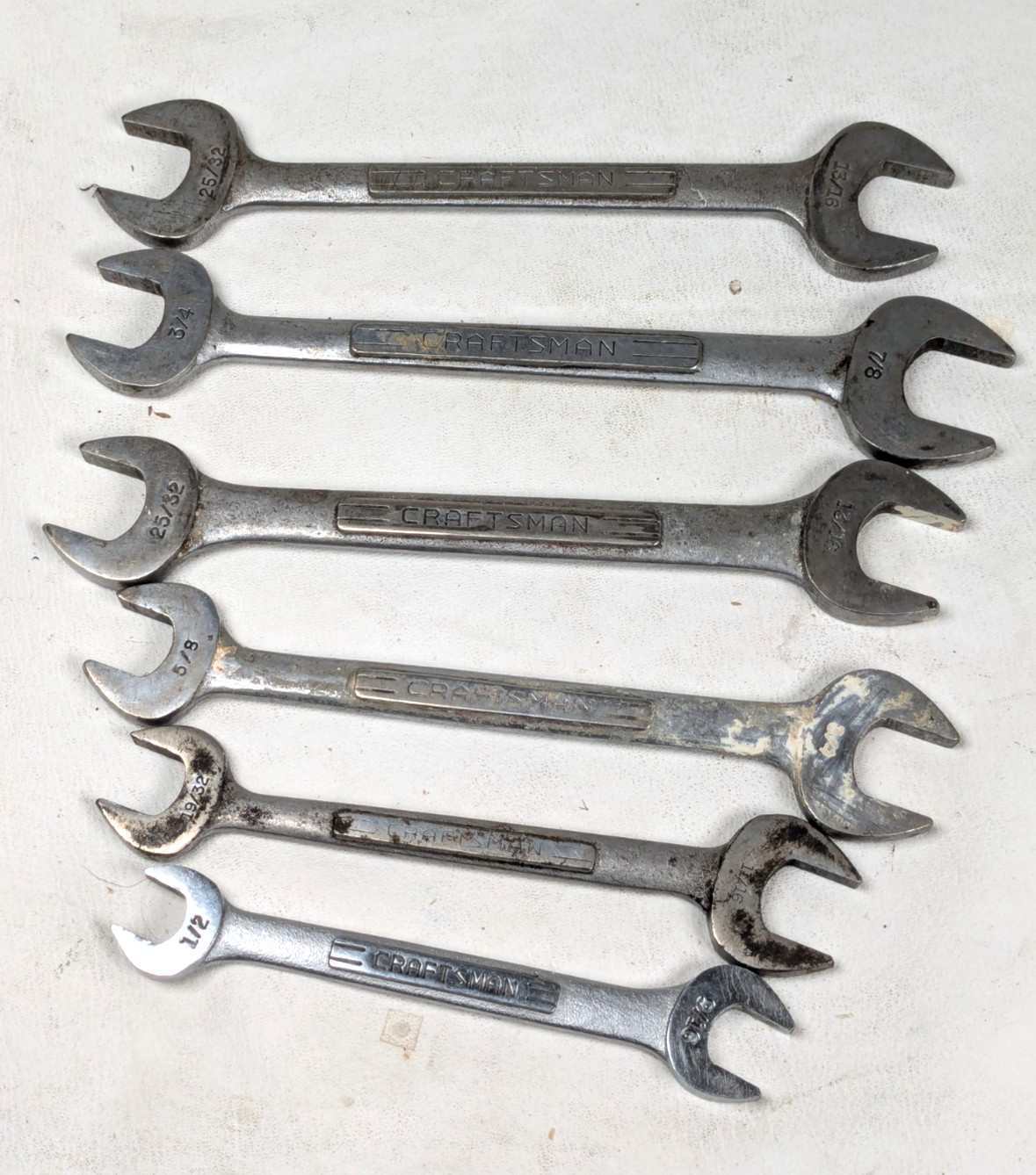 Vintage Craftsman V Series Open End Wrench Lot 6pc SAE Standard USA Vintage Craftsman V Series Open End Wrench Lot 6pc SAE Standard USA