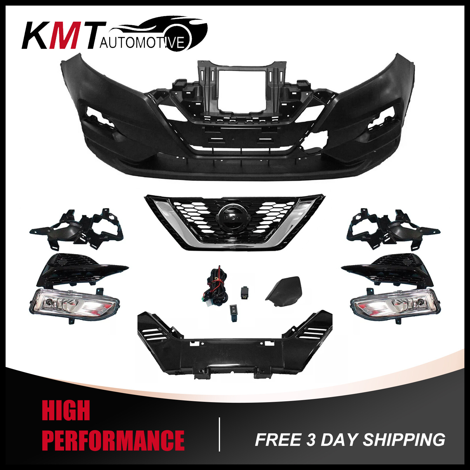 New Complete Front Bumper Assembly Compatible with 2020-2022 Nissan Rogue Sport New Complete Front Bumper Assembly Compatible with 2020-2022 Nissan Rogue Sport