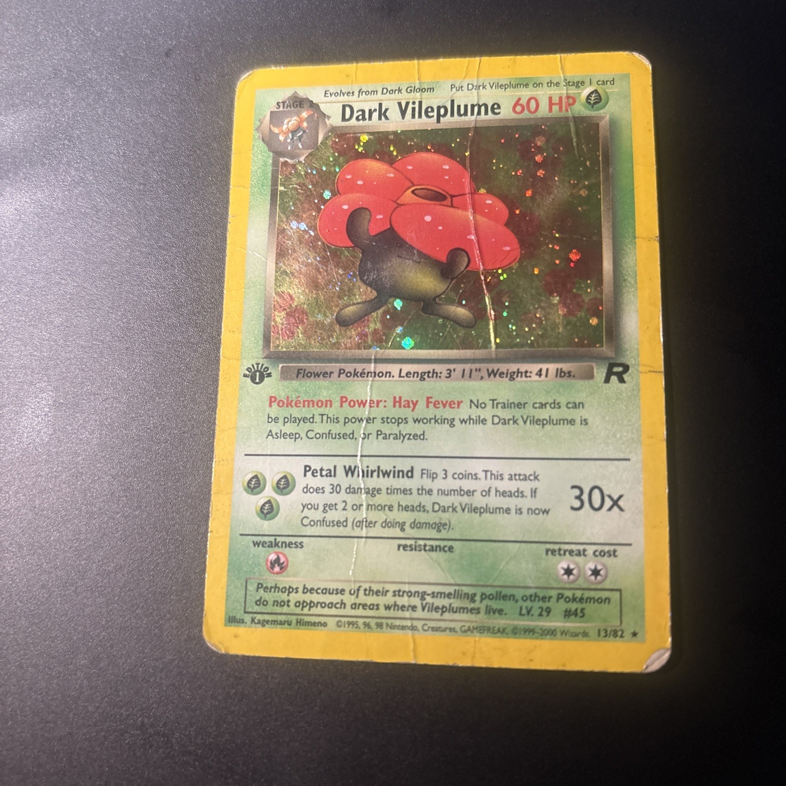 Pokémon TCG Dark Vileplume 1st Edition Holo Rare Card 13/82 Pokémon TCG Dark Vileplume 1st Edition Holo Rare Card 13/82