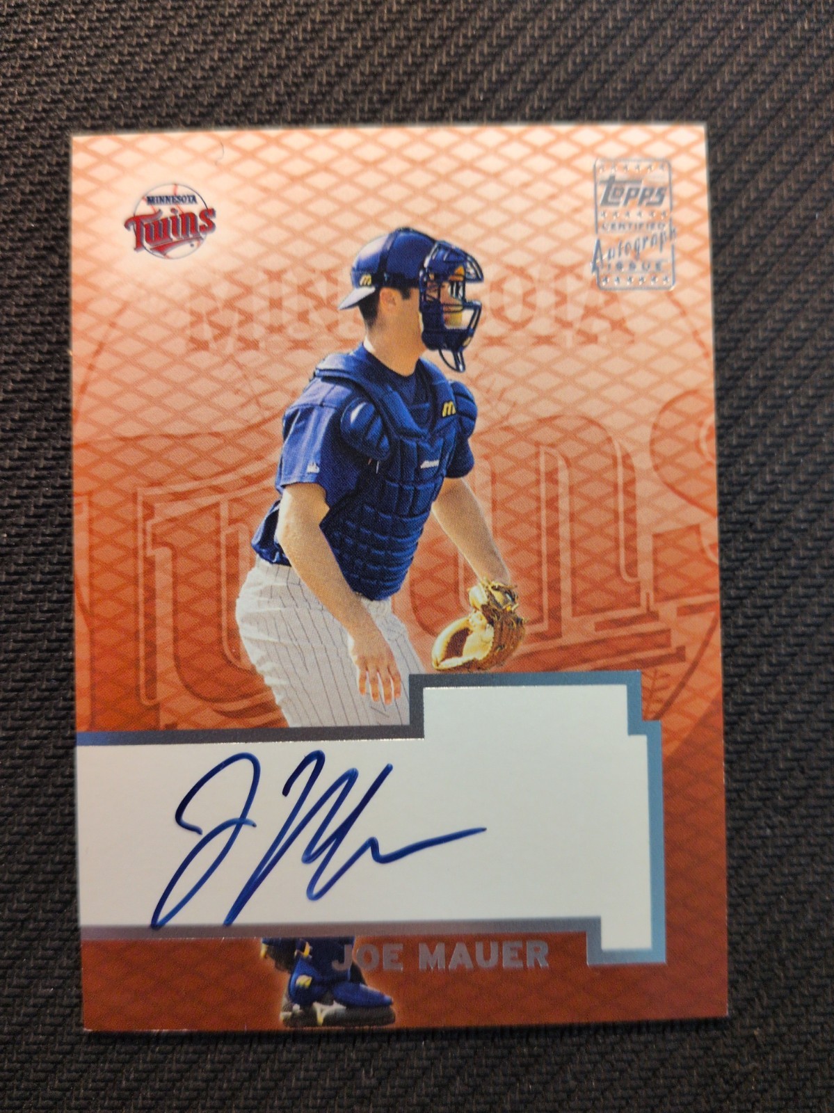 Topps 2002 Joe Mauer Twins TA-JM Autograph Auto Topps 2002 Joe Mauer Twins TA-JM Autograph Auto