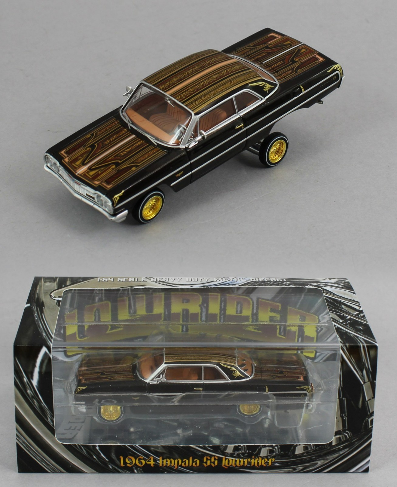 1:64 *97M* BLACK & GOLD 1964 Chevrolet IMPALA *LOWRIDER* NIB