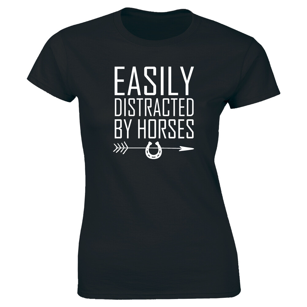 Easily Distracted By Horses T-Shirt for Women