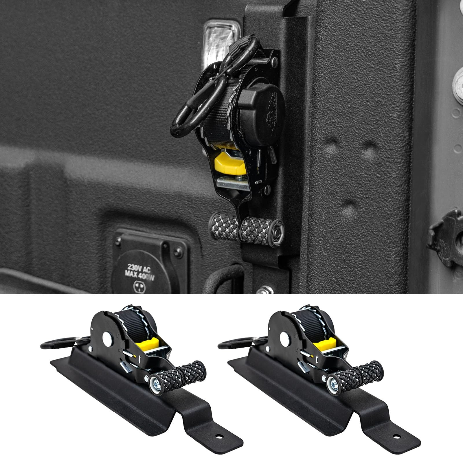 Retractable Ratchet Straps Compatible with 2020-2025 2026 Jeep Gladiator JT R... Retractable Ratchet Straps Compatible with 2020-2025 2026 Jeep Gladiator JT R...
