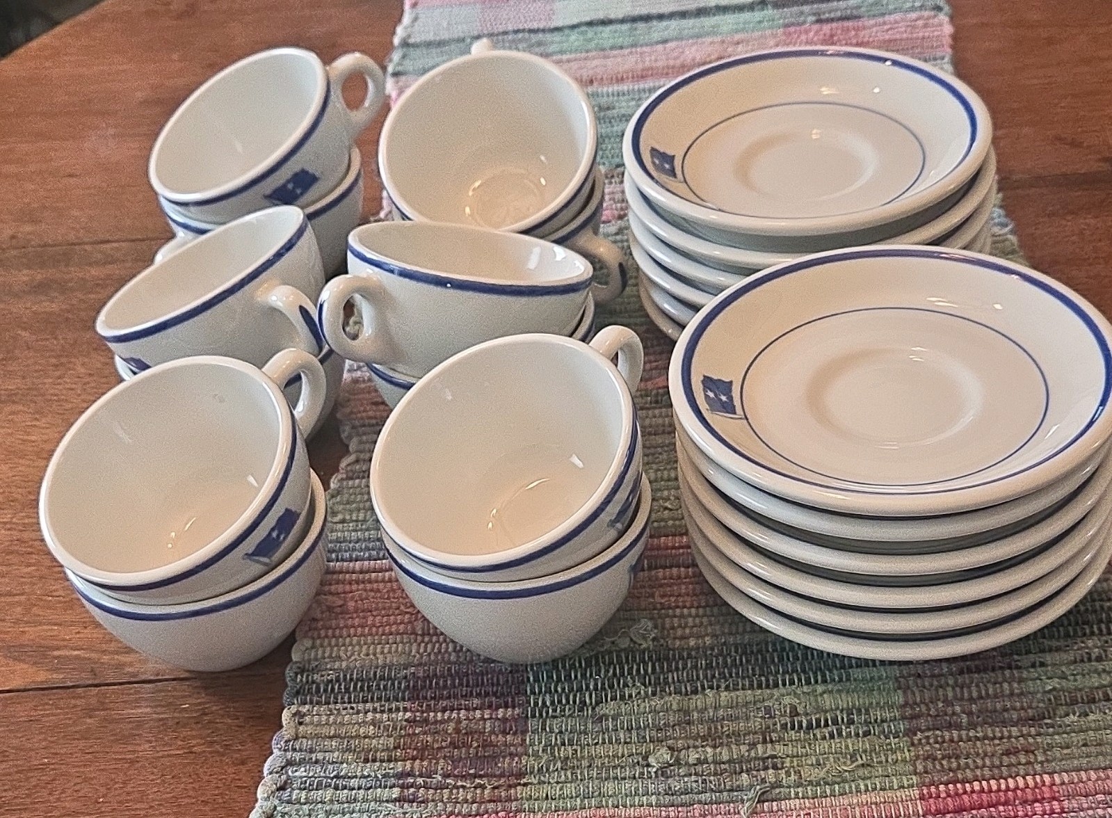 24 Pc Lot Vintage US Navy Rear Admiral 2-Star Mess China Cup Saucer Wellsville 24 Pc Lot Vintage US Navy Rear Admiral 2-Star Mess China Cup Saucer Wellsville