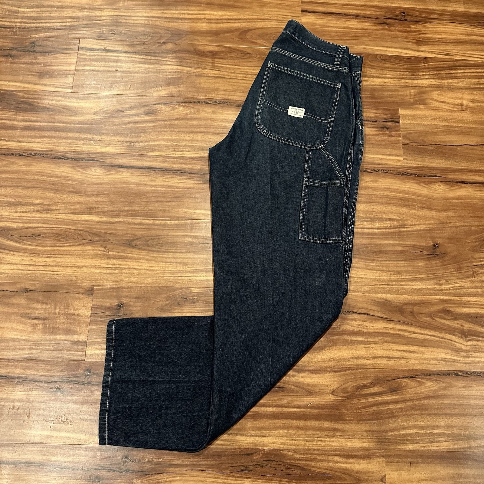 Gap Carpenter Jeans Mens 32x32 Blue Dark Wash Relaxed Fit Straight Leg Denim