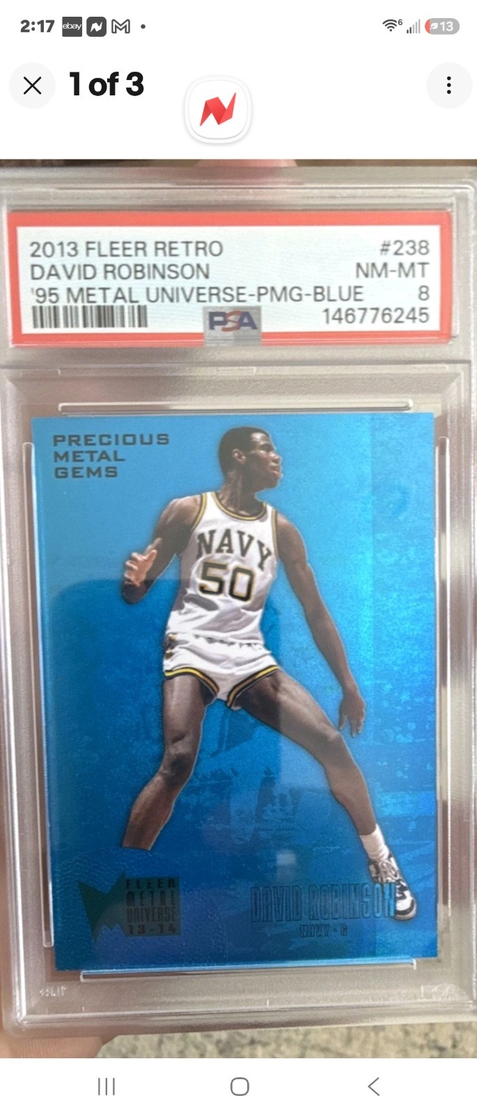 2013-14 Fleer Retro - David Robinson #238 Fleer Metal Precious Metal Gems 💥/50 2013-14 Fleer Retro - David Robinson #238 Fleer Metal Precious Metal Gems 💥/50