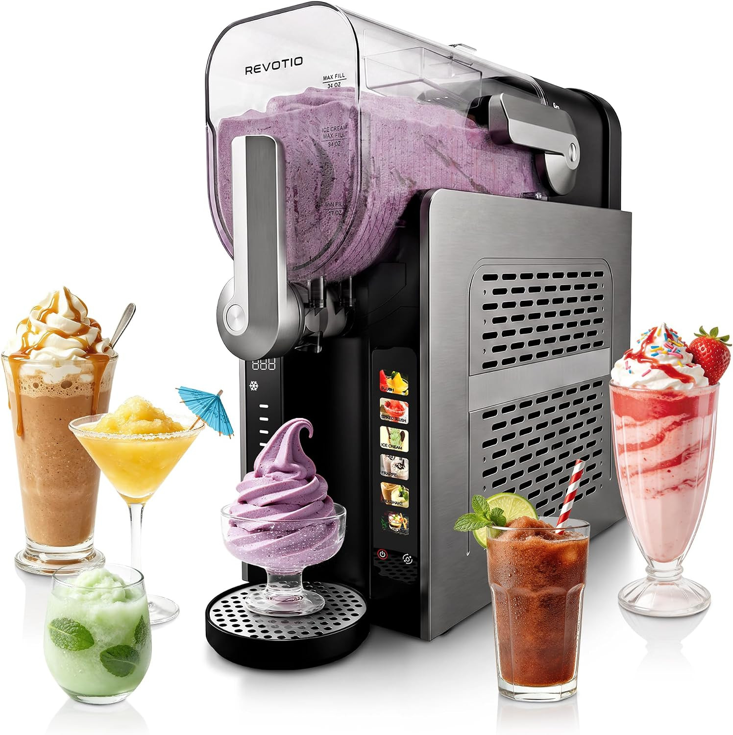 Slushie Machine for Home, 88 Oz Tank, No Ice Needed, 6 Presets