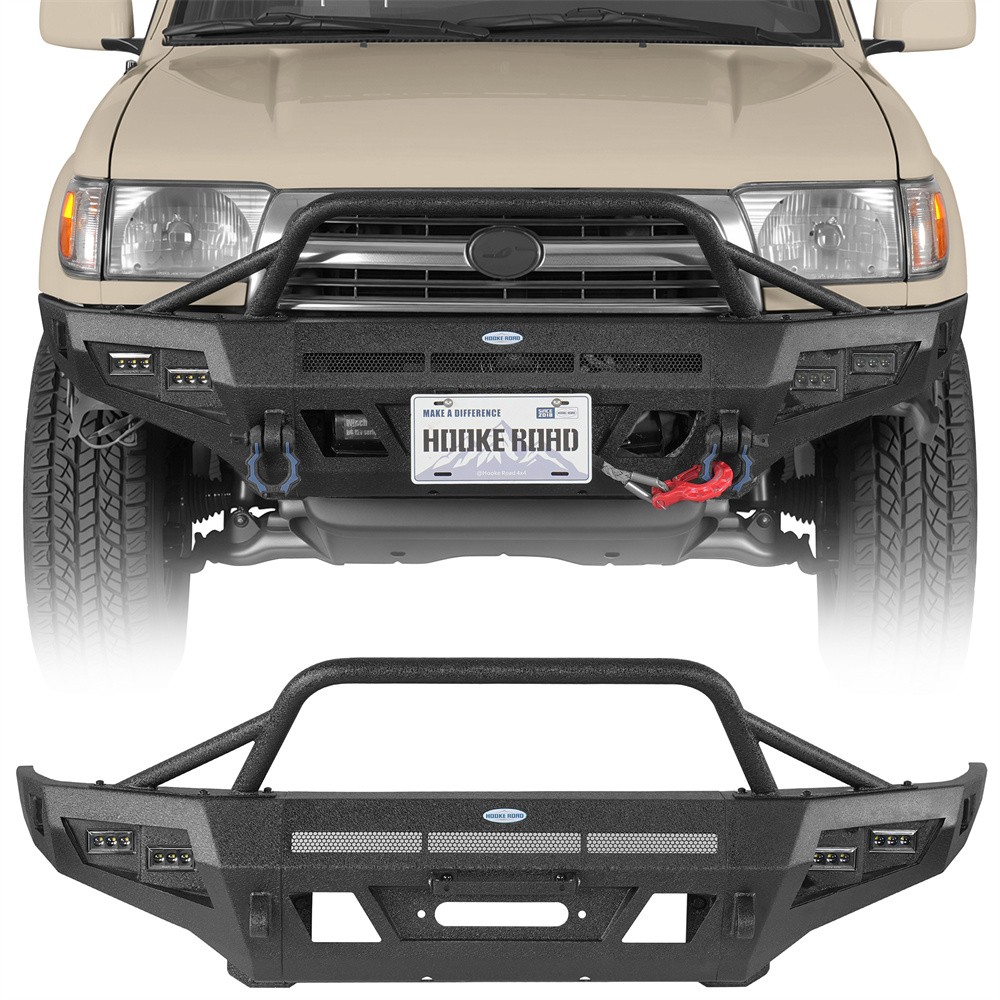 Fit 1996-2002 Toyota 4Runner Front Bumper w/ Tubular Grille Guard & Winch Plate