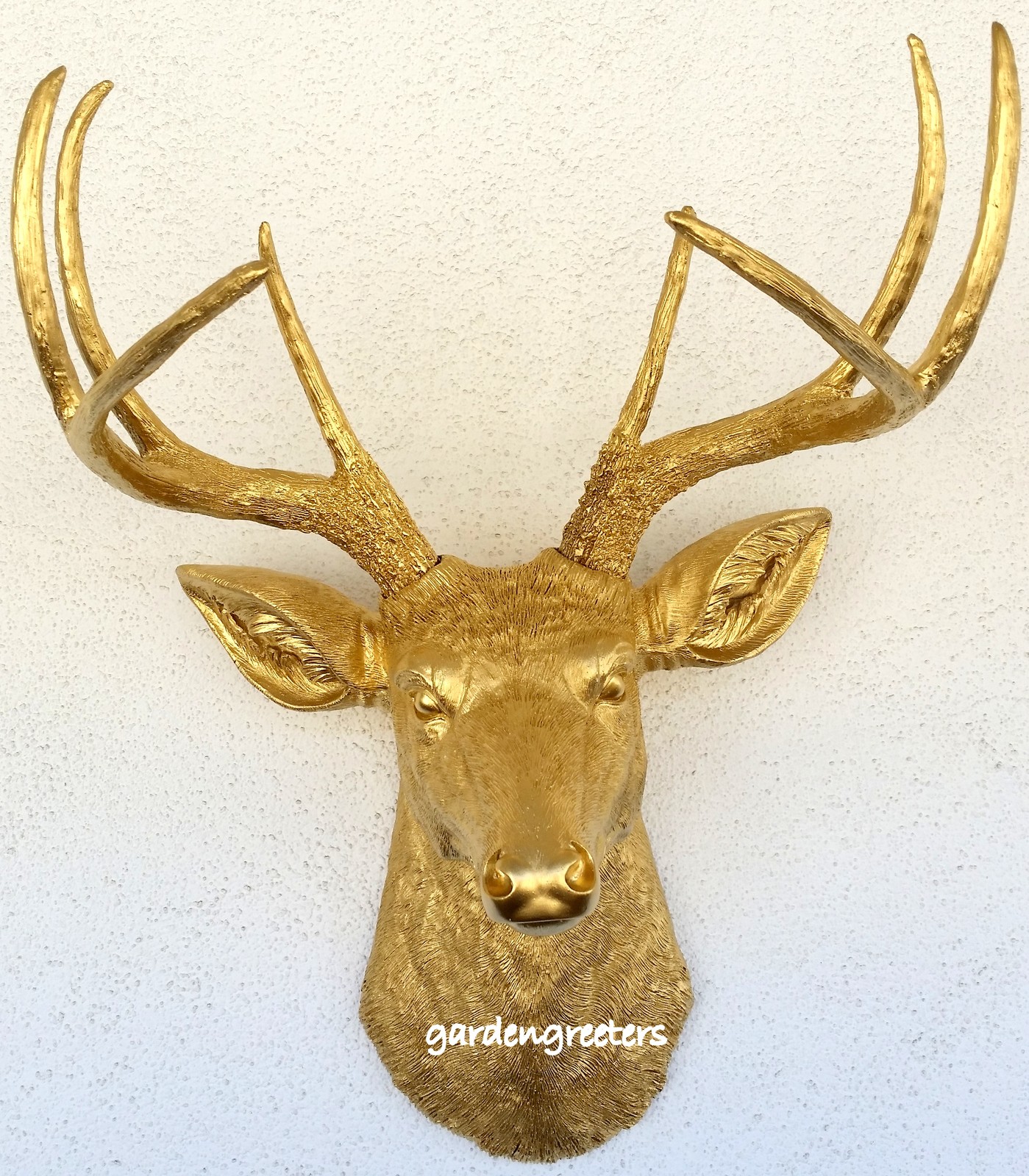 FAUX GOLD DEER HEAD 8 POINT BUCK WALL MOUNT DECOR FAUX GOLD DEER HEAD 8 POINT BUCK WALL MOUNT DECOR