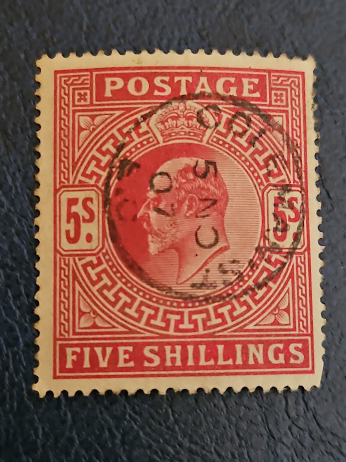 Great Britain 1902 5s Shillings King Edward VII Used Stamp - Clean CDS Cancel -