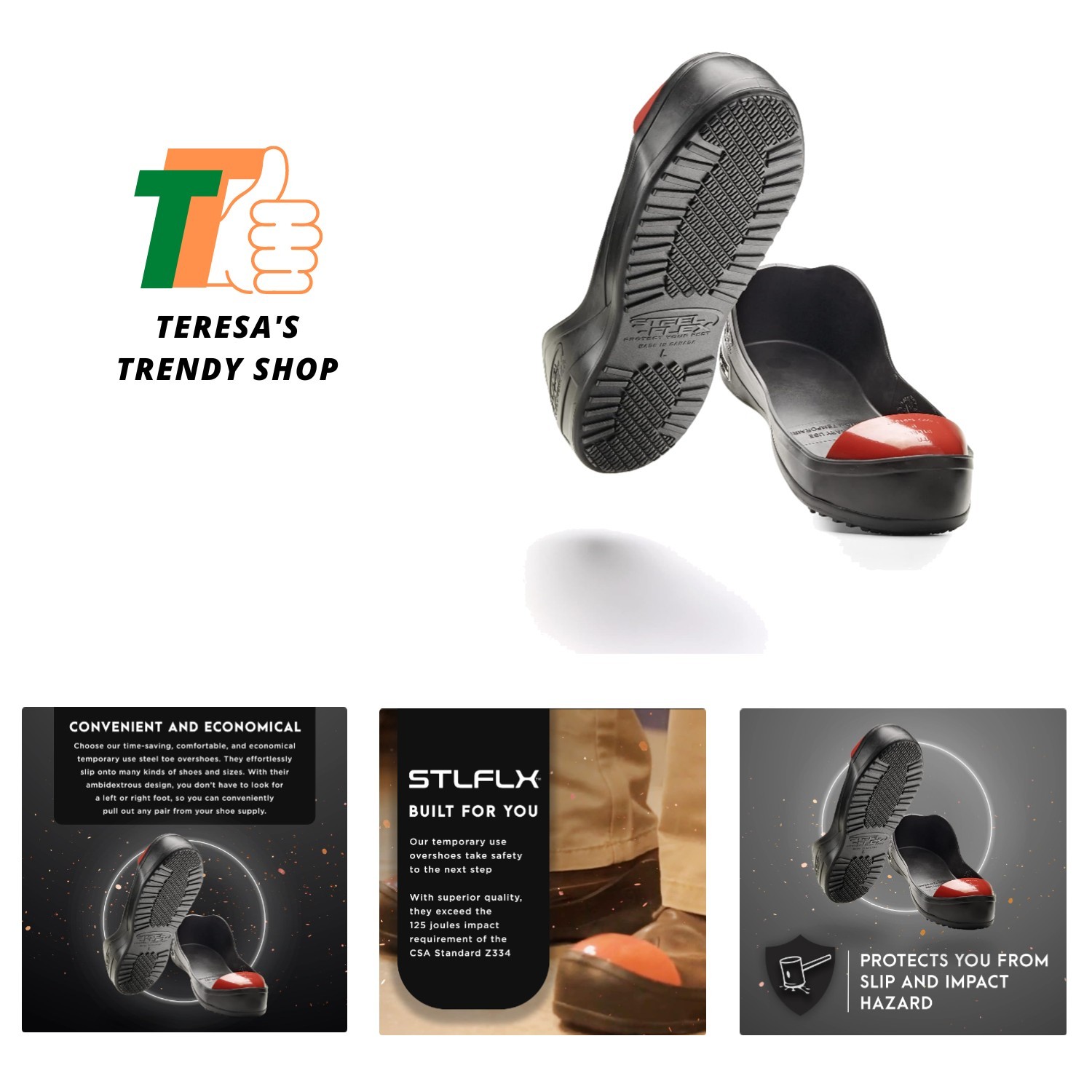 STLFLX - ToeGUARDZ Steel Toe Overshoes, Steel Toe Covers Alternative, XXL