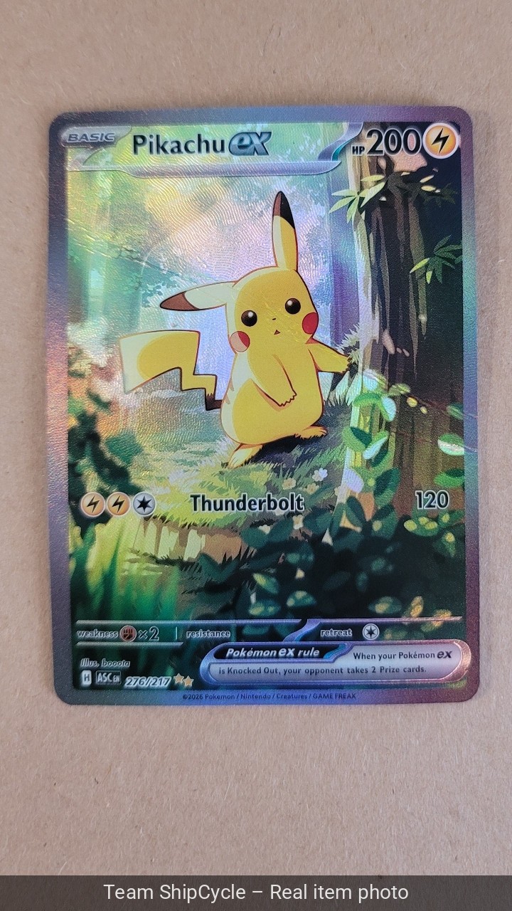 DEFECTIVE PokmonPikachu ex 276217 SIR Ascended Heroes Special Illustrat G3D DEFECTIVE PokmonPikachu ex 276217 SIR Ascended Heroes Special Illustrat G3D