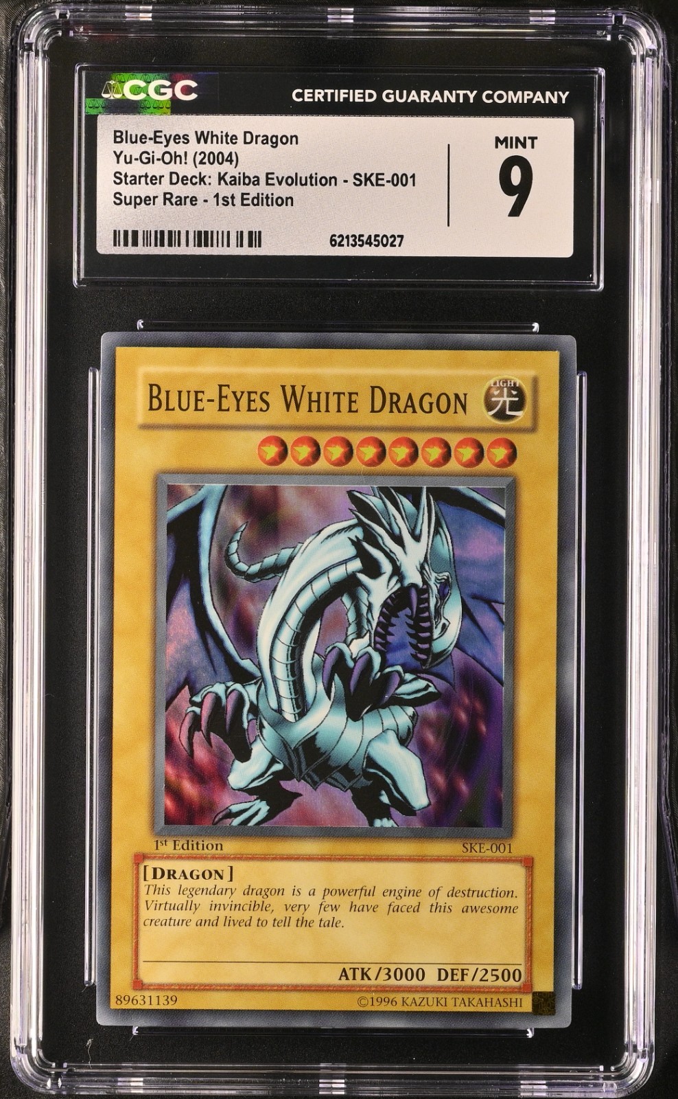 2004 Yu-Gi-Oh Blue-Eyes White Dragon SKE-001 1st Edition Super Rare CGC 9 MINT