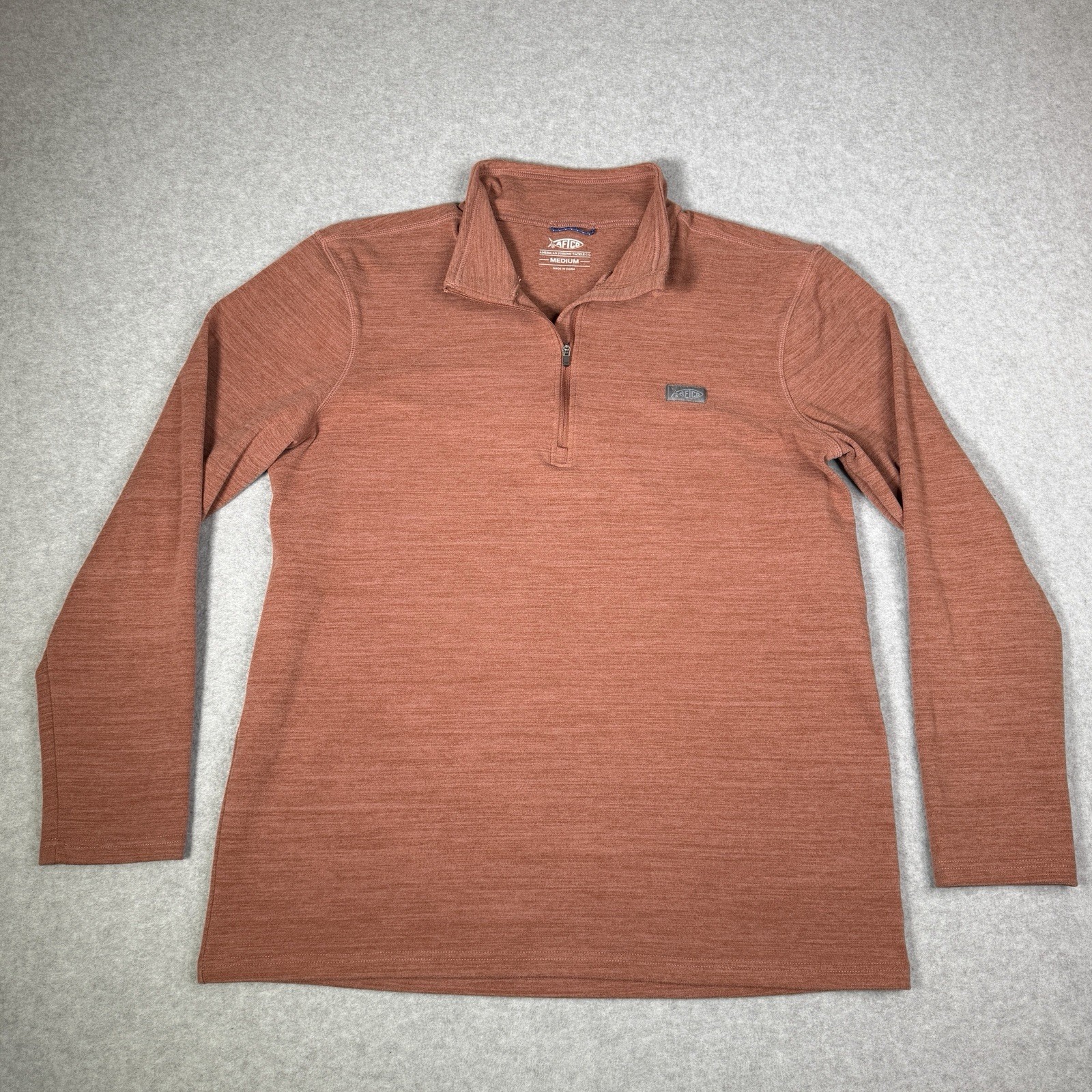 Aftco 1/4 Zip Pullover Sweatshirt Mens Medium Long Sleeve Hiking Outdoor Fishing