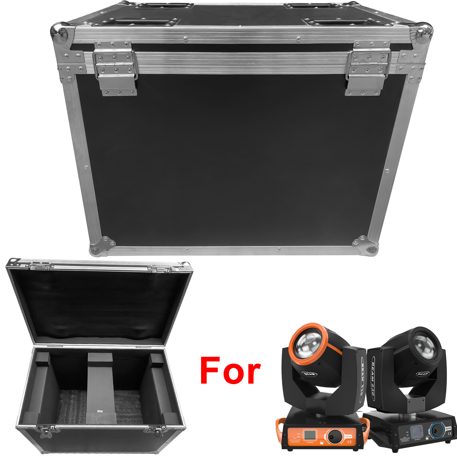 2X 230W 7R Zoom Moving Head Beam GOBO Stage Lighting 16Prism DMX Party DJ Light