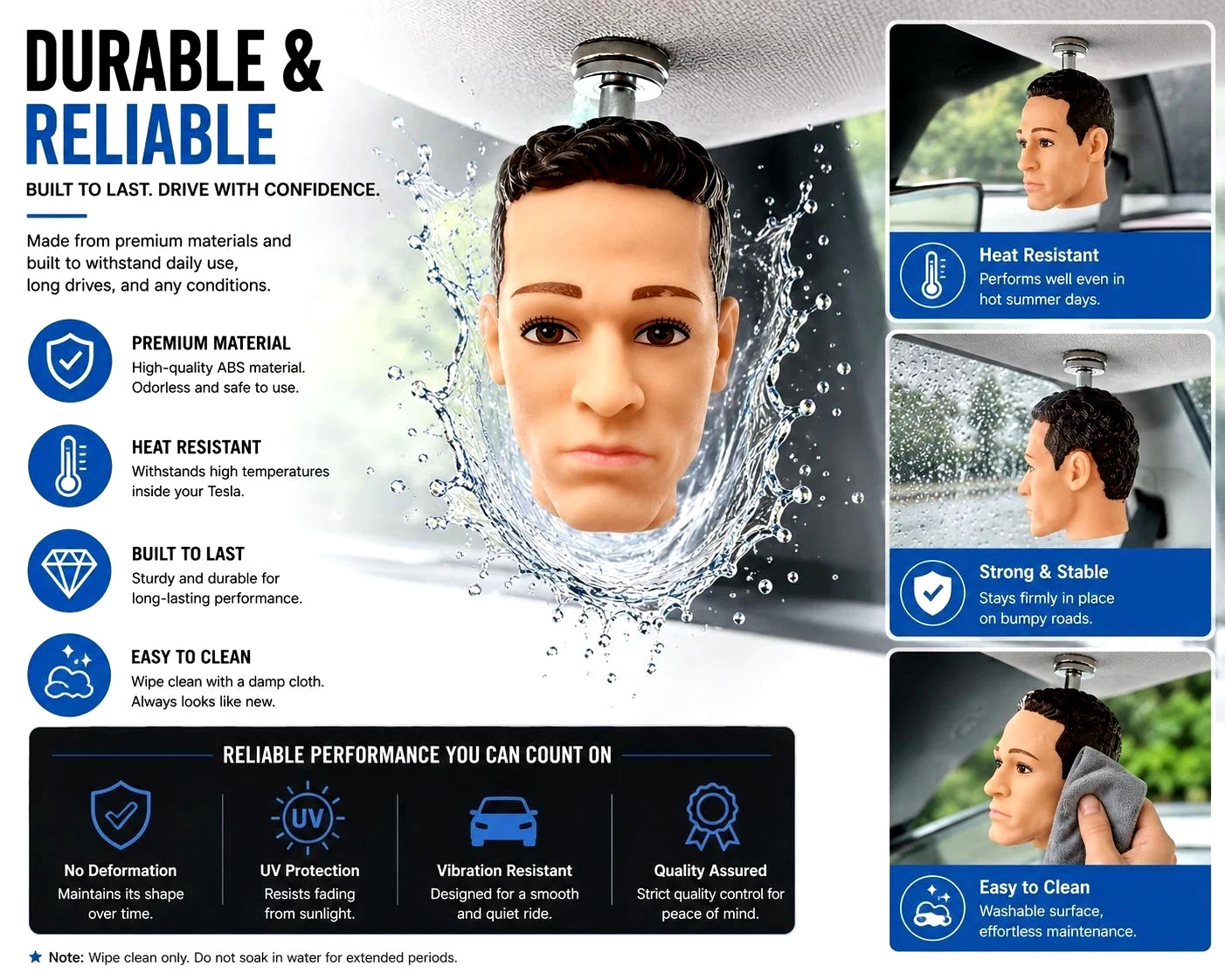Fun Magnetic Mini Head Tesla Figurine | Car Interior No NAG Ornament | FSD Nag Fun Magnetic Mini Head Tesla Figurine | Car Interior No NAG Ornament | FSD Nag