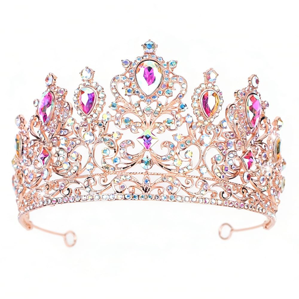 JWICOS Baroque Vintage Rhinestone Tiara Royal Crystal Crown Tiaras for Women ...