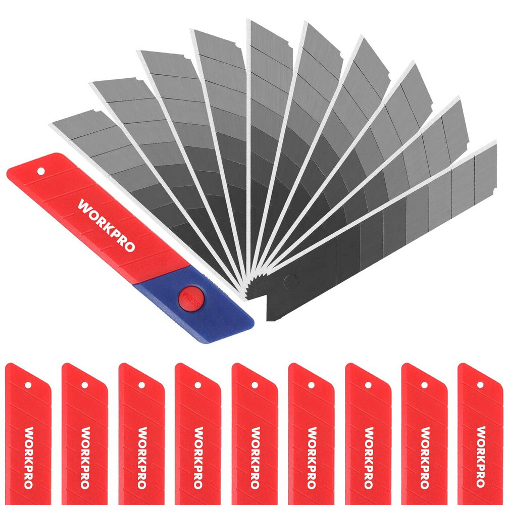 WORKPRO 100-PC Snap-off Blades 18mm Utility Knife & Box Cutter Replacement Blade WORKPRO 100-PC Snap-off Blades 18mm Utility Knife & Box Cutter Replacement Blade