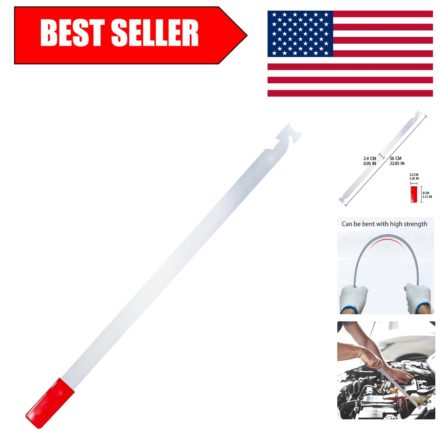 Durable 22-Inch Slim Jim Tool - Nickel-Plated Steel for Safe Car Unlocking