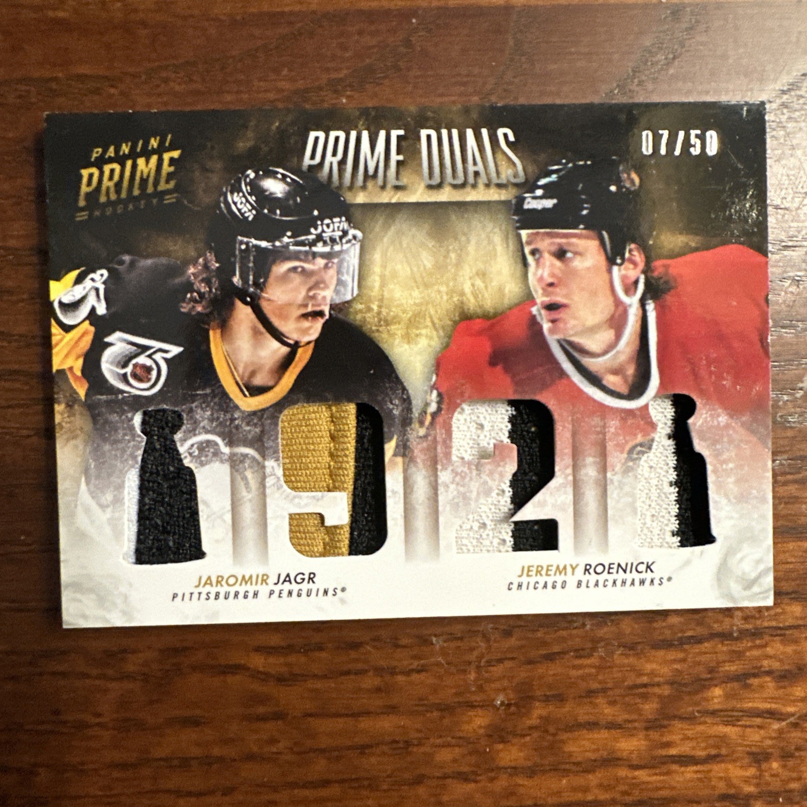 2013-14 PANINI PRIME JAROMIR JAGR JEREMY ROENICK DUALS /50 #D-JR MEM 2013-14 PANINI PRIME JAROMIR JAGR JEREMY ROENICK DUALS /50 #D-JR MEM