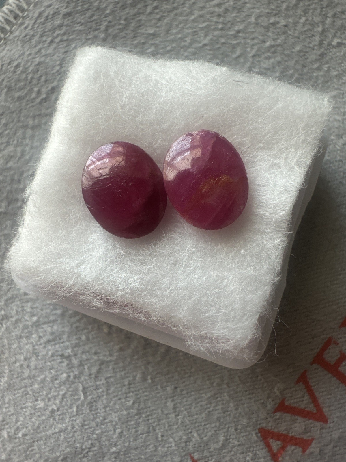 Ruby Gemstone Cabochon Pair 3.10 ct & 3.30 ct 10mm x 8mm Ruby Gemstone Cabochon Pair 3.10 ct & 3.30 ct 10mm x 8mm