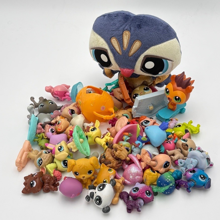 Littlest Pet Shop Lot of 50 Authentic Figures Hasbro LPS (7 McDonalds) & Plush