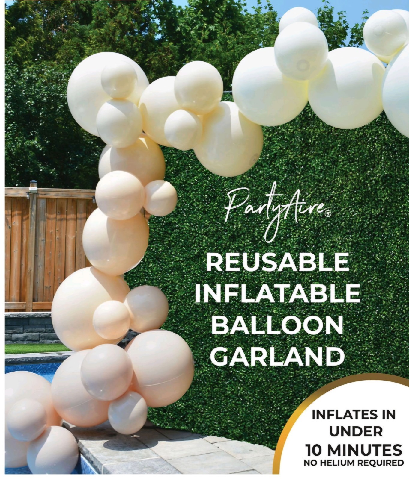 PartyAire 18\' Reusable PVC Balloon Arch, 28 pc_Sandy Shades 
