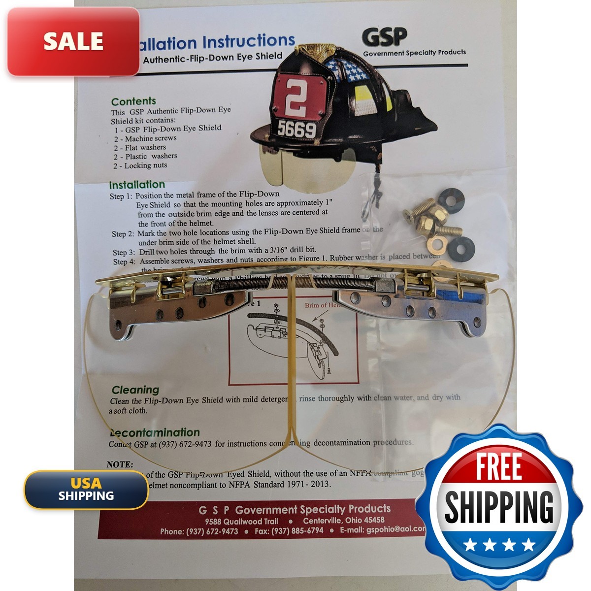 GSP Bourke Flip Down Eyeshields - High Temp GSP Bourke Flip Down Eyeshields - High Temp