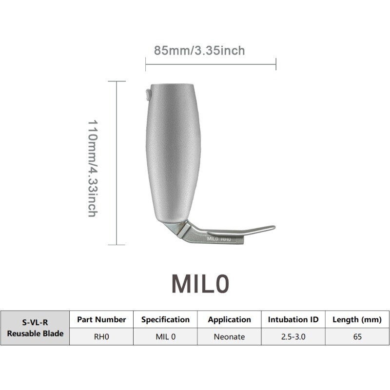 (US delivery)Vide Laryngoscope Reusable blades(Miller0/1/MAC1/2/3/4/D-blade) (US delivery)Vide Laryngoscope Reusable blades(Miller0/1/MAC1/2/3/4/D-blade)